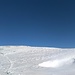 eine etwas unangenehm harschige Schneeauflage bestimmt den Weiterweg