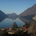 im Westen zeigt sich bald der Monte San Salvatore mit seinem Spiegelbild im Lago di Lugano