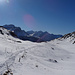 Panorama von Blaunca zu den Gipfeln des Bergells