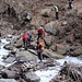 Secondo guado della giornata, in Val d'Aian