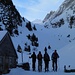 Bei der Alp Tesel machten wir einen kurzen Halt. Vier Tourengänger sind ebenfalls in Richtung Mutschen unterwegs