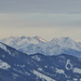 Zoom zur Watzman Mittel- und Südspitze (links), Hocheisspitze rechts