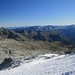 Anstieg über den Gletscher, hinten die Dolomiten