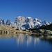 Cima Tosa, höchster Berg der Brenta wächst aus dem Lago Nero