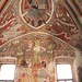 La parete Nord con la Crocefissione ed il Cristo Pantocrator in mandorla sulla volta a crociera.