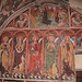 Parete Sud: nel registro superiore Cristo nell'orto del Getsemani, nei medaglioni due Profeti: Geremia ed Elia. Sotto sei dei dodici Apostoli. Da sinistra a destra: San Giuda Taddeo, con l'abito scuro ed il mantello giallo ed un libro verde fra le mani; San Mattia, con in mano la sega con cui, secondo la leggenda, venne decapitato; San Tommaso con in mano la cintura della Madonna; San Simone, in veste gialla e mantello verde con il bastone del suo martirio; San Giacomo Minore con una medaglia nella mano; infine, mutilato della parte inferiore per l'apertura di una porta, vi è San Giovanni, con in mano il calice con il serpente, protagonista dell'episodio della Leggenda Aurea.