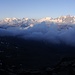Morgengrauen am Lagginhorn - Blick zur Mischabelgruppe