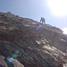 Kletterstelle an der Platte im Abstieg