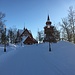 Kirche von Kiruna mit Glockenturm.