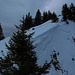 Abgebrochene Wächte unter dem Brunnenkopfgipfel / Cornice di neve caduta sotto la cima