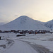 Longyearbyen an einem kalten Winter-Mittag