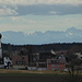 Hörmannsberg mit Alpenpanorama, Wetterstein. Könnte die Leutascher Dreitorspitze sein.