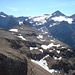 Foto vom Juli 2008 vom Gitschen aus gesehen. Der Aufstieg auf dem Chlitalerfirn der zum Punkt 2798 führt ist nach nur sieben Jahre im unteren Teil bereits Schneefrei 
