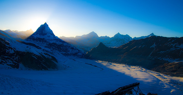 Heute ist das Matterhorn noch der Hauptdarsteller. Morgen dann die Dufourspitze.
