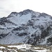 Die verschneite Jakobspitze beim Abstieg zur Flaggerschartenhütte