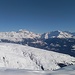 im Süden die Vanoise, links der Mont Pourri (3779m) neben der kleinen Wolke