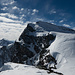 Gipfelblick vom Fluchthorn auf die Monte Rosa hinten und das überragende Strahlhorn.