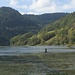Grenzstein im Lac de Biaufond
