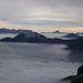 Nebbia e cime dalla Bocchetta Canòva