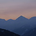 Bortelhorn vor Sonnenaufgang, dahinter liegt schon Italien