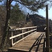 Eine Holzbrücke führt zur kargen Radegg