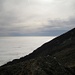 Blick zum Gipfel des Cruit 2085 - unser 3. Etappenziel - mit dem italienischen Wolkenmeer