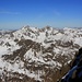 Aussicht von der etwa 2900m hohen Scharte zwischen Patteriol Vorgipfel und Horn nach Westen auf Kaltenberg (2896m) und Pflunspitze (2912m).