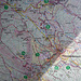 Karte Pilis Wanderung: mit orangen Punkten ist unser Weg markiert