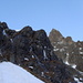 Im Aufstieg auf dem "Bruckmann-Weg": Erster Blick auf die Ostwand des Patteriols