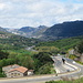 Blick vom Aufstiegsweg auf die A 75 Languedociene