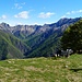 Prima dell'Alpe Leciuri (dietro i piantoni a dx nella foto) si apre la visuale sulla Val Pogallo