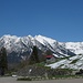 Zur Einstimmung auf die heutige Bergtour: die Nebelhorn-Gruppe von der Auffahrt ins Kleine Walsertal.