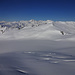 Was für ein traumhafter Blick über die Gletscherebenen und die winterliche Bergwelt