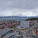 Ausblick von der Hotelterrasse. Narvik wurde im 2. Weltkrieg total zerstört. Historische Bauten gibt es wenige.