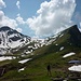 Rückblick zur Steinkarspitze links und Rote Spitze rechts