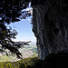 Im Klettersteig - Blick zur Stelle "Luftig ums Eck"
