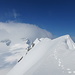Grat vom Bocktschingel Ski- zum Hauptgipfel (mit meinen Spuren)