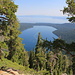 After about an hour of ascending through the forest: Fallen Leaf Lake and now also Lake Tahoe and Mount Rose on the horizon