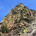 Steep, volcanic, colorful rocks on the south side