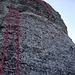 Highlight des Klettersteigs am Monte Generoso: die Leiternkombination mit leicht überhängender Querung.