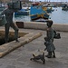Fischereikunstwerk aus Bronze am Hafen von Marsaxlokk.