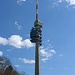 Das höchste freistehende Bauwerk der Schweiz: Der 250 m hohe, 1984 in Betrieb genommene Sendeturm St. Chrischona.