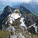 Blick zurück über die Aufstiegsroute: Fridlispitz/Riseten, Wageten, Brüggler und ganz rechts der Chöpfenberg Ostgrat. 