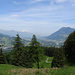 Blick ins Rheintal bei Liechtenstein, im Aufstieg zum Guschaspitz 