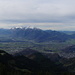 Das Rheintal - ganz klein in der Mitte der Alpstein