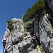 Moritz in der kurzen Kletterstelle unterm Gipfel.
