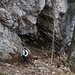 Überhängende Felswand am Beginn des Jägersteigs