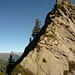 Vor dem wunderschönen, aber etwas kniffligen 1. Aufschwung zu Gipfel 2251 der Scima di Laghit. Hinten links die Cima de Nomnon