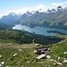 il bellissimo lago di Sils con l'effetto di quasi ghiaccio per lo strano tipo di venticello....