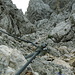 Gut gesicherter Abstieg von der Mayrbergscharte Richtung Lofer
